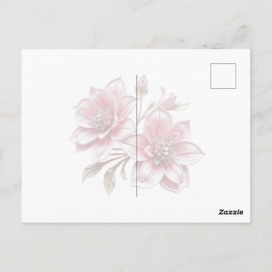 Moderne rosa Blume Postcard Postkarte (Rückseite)