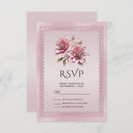 Moderne rosa Blume RSVP-Karte RSVP Karte