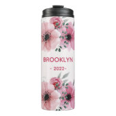 Moderne rosa Blume Thermosbecher (Vorderseite)