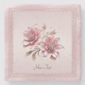 Moderne rosa Blume Untersetzer (Vorderseite)
