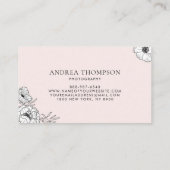 Moderne rosa Blume Visitenkarte I (Rückseite)