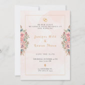 Moderne rosa Blume zum Hochzeitsfeiern Einladung (Vorderseite)