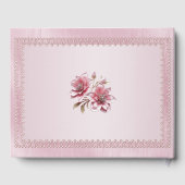 Moderne rosa Blumen Gästebuch (Rückseite)