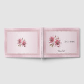 Moderne rosa Blumen Gästebuch (Voll)