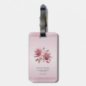 Moderne rosa Blumen Gepäckanhänger (Rückseite vertikal)