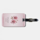 Moderne rosa Blumen Gepäckanhänger (Rückseite horizontal)