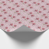 Moderne rosa Blumen Geschenkpapier (Ecke)
