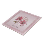 Moderne rosa Blumen Keramikfliese (Seite)