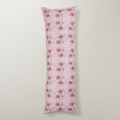 Moderne rosa Blumen Körperkissen (Rückseite (Vertikal))