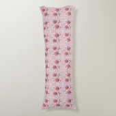 Moderne rosa Blumen Körperkissen (Vorderseite Vertikal)