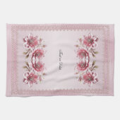 Moderne rosa Blumen Küchenhandtuch Geschirrtuch (Horizontal)
