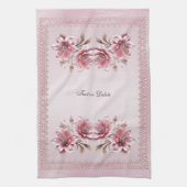 Moderne rosa Blumen Küchenhandtuch Geschirrtuch (Vertikal)