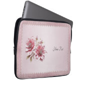 Moderne rosa Blumen Laptop-Hülle Laptopschutzhülle (Vorne Rechts)