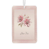 Moderne rosa Blumen-Luftverbesserer Autolufterfrischer (Rückseite)