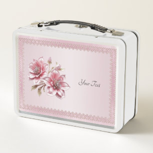 Moderne rosa Blumen Lunchbox