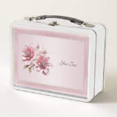 Moderne rosa Blumen Lunchbox (Vorderseite)