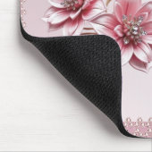 Moderne rosa Blumen-Mauspad Mousepad (Ecke)