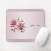 Moderne rosa Blumen-Mauspad Mousepad (Mit Mouse)