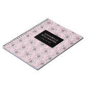 Moderne, rosa Blumen Notizblock (Linke Seite)