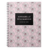 Moderne, rosa Blumen Notizblock (Vorderseite)