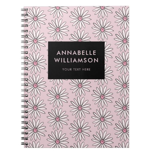 Moderne, rosa Blumen Notizblock (Vorderseite)