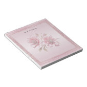 Moderne rosa Blumen Notizblock (angewinkelt)