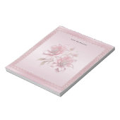 Moderne rosa Blumen Notizblock (Rotiert)