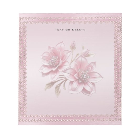 Moderne rosa Blumen Notizblock (Vorderseite)