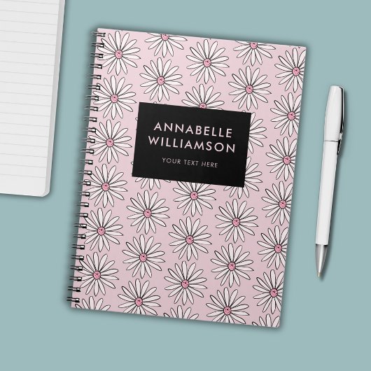 Moderne, rosa Blumen Notizblock