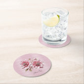 Moderne rosa Blumen Papier Untersetzer (Vor Ort)