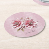 Moderne rosa Blumen Papier Untersetzer (Angewinkelt)