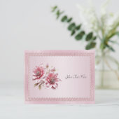 Moderne rosa Blumen Postkarte (Stehend Vorderseite)