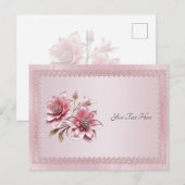 Moderne rosa Blumen Postkarte (Vorne/Hinten)