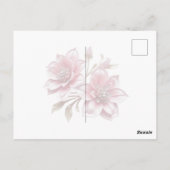 Moderne rosa Blumen Postkarte (Rückseite)