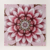 Moderne rosa Blumen Puzzle (Horizontal)