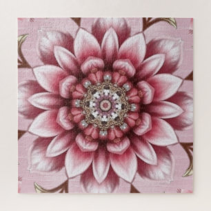 Moderne rosa Blumen Puzzle