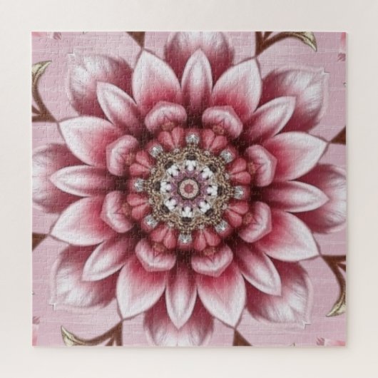 Moderne rosa Blumen Puzzle (Vertikal)