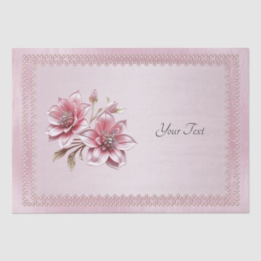 Moderne rosa Blumen Seidenpapier (Vorderseite)