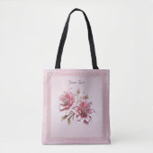 Moderne rosa Blumen-Tasche Tasche (Vorderseite)