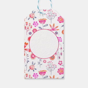 Moderne rosa Blumengarten Boho Geschenketiketten Geschenkanhänger