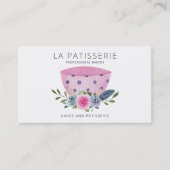 Moderne rosa Blumengebäck Konditorei Koch Visitenkarte (Vorderseite)