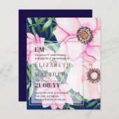 Moderne Rosa Blumenhochzeit - CUSTOM FARBEN (Vorne/Hinten)