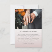 Moderne rosa Blumenhochzeit Dankeskarte (Rückseite)