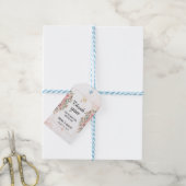 Moderne rosa Blumenhochzeit Geschenkanhänger (Mit Garn)