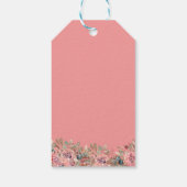 Moderne rosa Blumenhochzeit Geschenkanhänger (Rückseite)