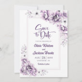 Moderne rosa Blumenhochzeit rettet das Datum Einladung (Vorderseite)