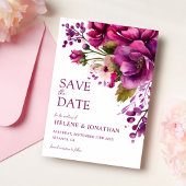 Moderne rosa Blumenhochzeit Save The Date