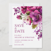 Moderne rosa Blumenhochzeit Save The Date (Vorderseite)