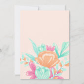 Moderne rosa Blumenkalligraphie Retro Babydusche Einladung (Rückseite)