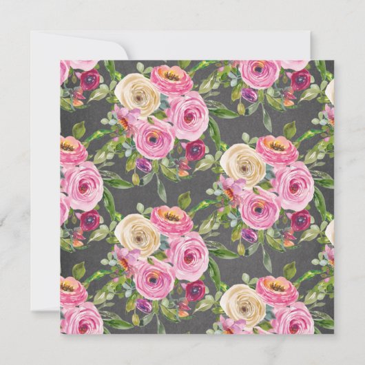 Moderne rosa Blumenkonfirmation Einladung (Rückseite)